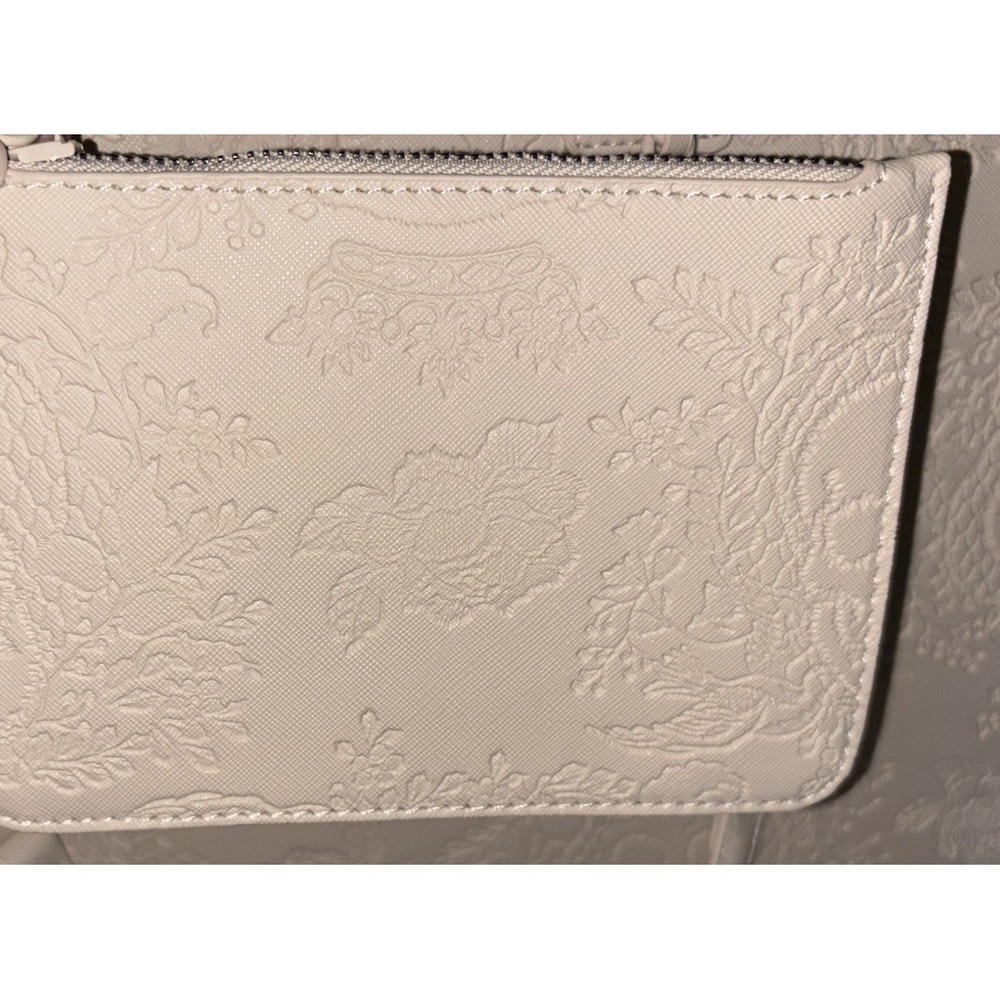 Betsey Johnson Xokiara2 Embossed Tote Bag White Skulls Halloween Satchel Purse - Picture 14 of 16